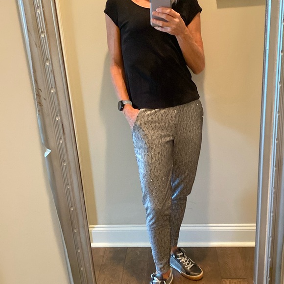 Silver Sequin Joggers! - Picture 1 of 9